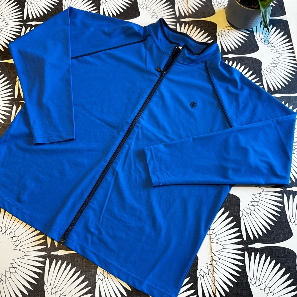 Coolibar Jacket Mens Extra Large Blue Performance UPF 50‎ Full Zip XL - Picture 2 of 8